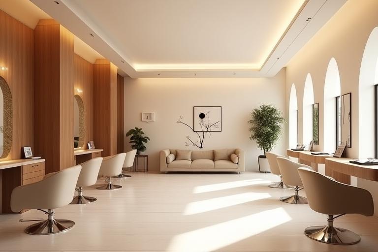 Stylish interior of MapleGlow Hair Studios